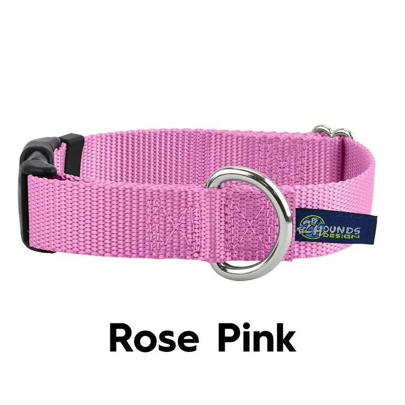 5/8 and 1 Rose Pink Nylon Dog Collar