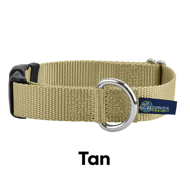 5/8 and 1 Tan Nylon Dog Collar