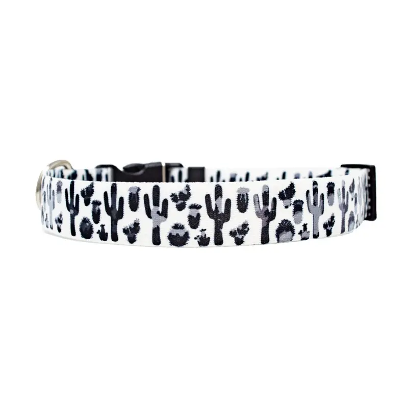 Black and White Cactus Dog Collar