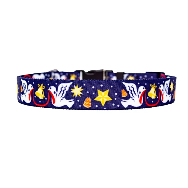 Christmas Doves Dog Collar