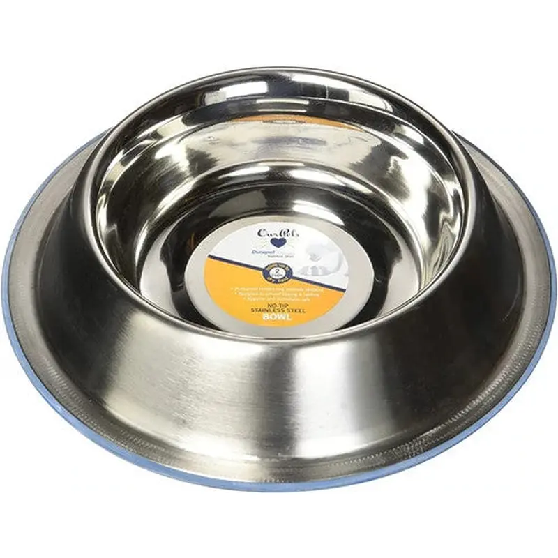 OurPets Premium Stainless Steel Non-Tip Dog Bowl SM