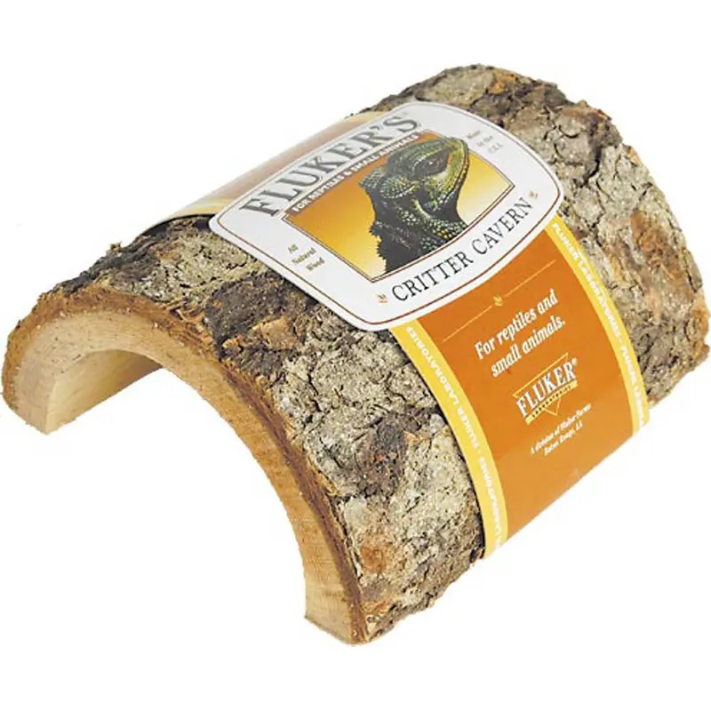 Fluker's Critter Cavern Half Log Hideaway Brown SM