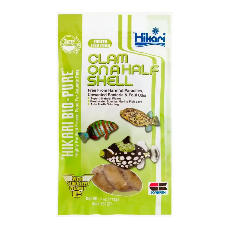 Hikari Clam On a Half Shell Frozen Fish Food 4 oz SD-5