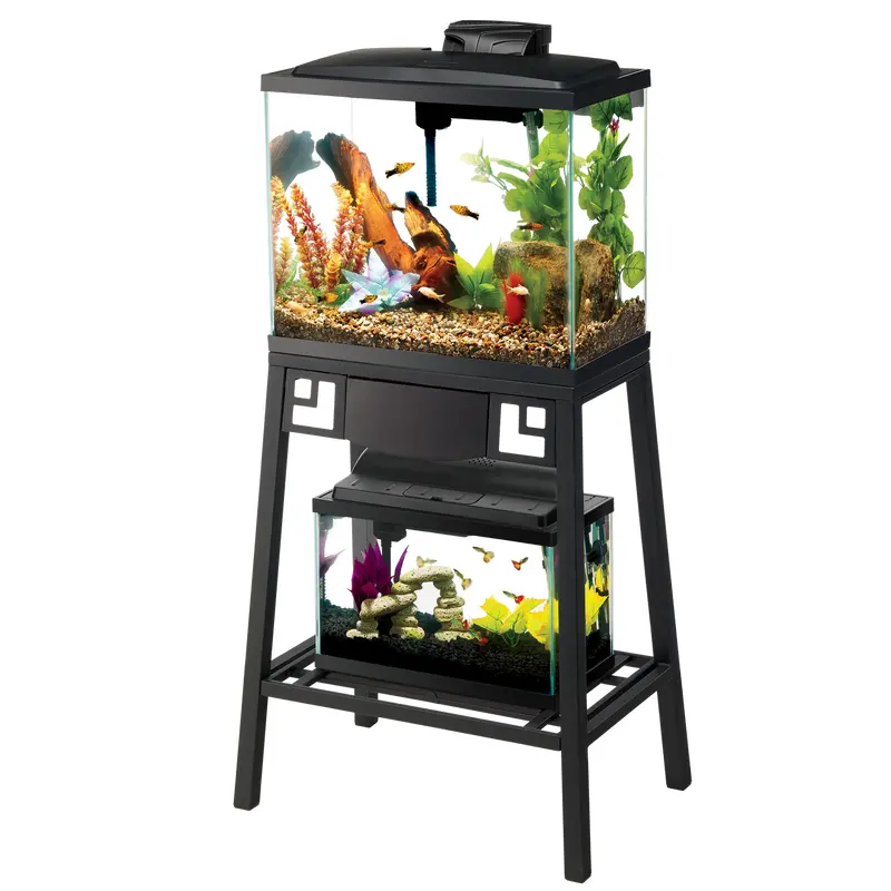 Aqueon Forge Metal Aquarium Stands Black/Brown 20 x 10 Inches (D)