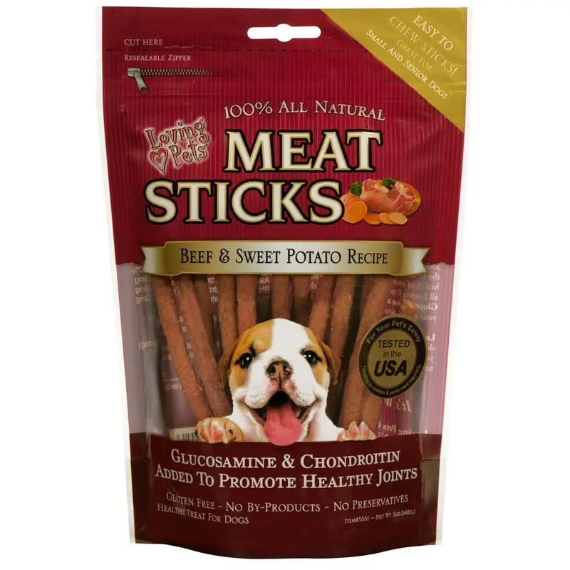 Loving Pets Meat Sticks Dog Treats Beef & Sweet Potato 5oz