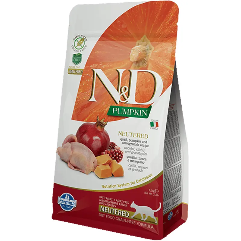 Farmina N&d Grain-free Pumpkin Quail & Pomegranate Neutered Cat 3.3lb 