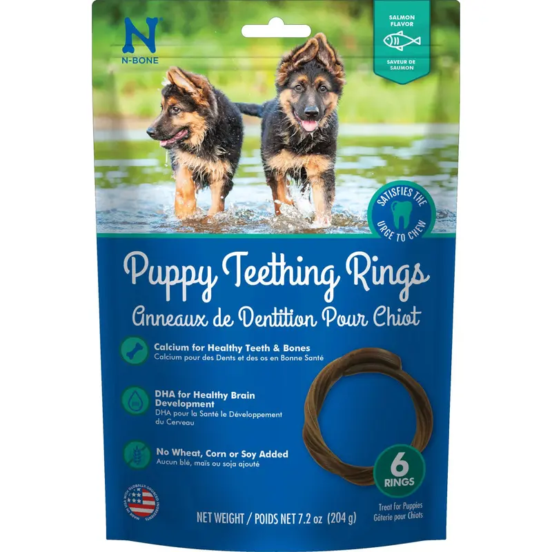 N-Bone Puppy Teething Rings Salmon Flavor 6 pack