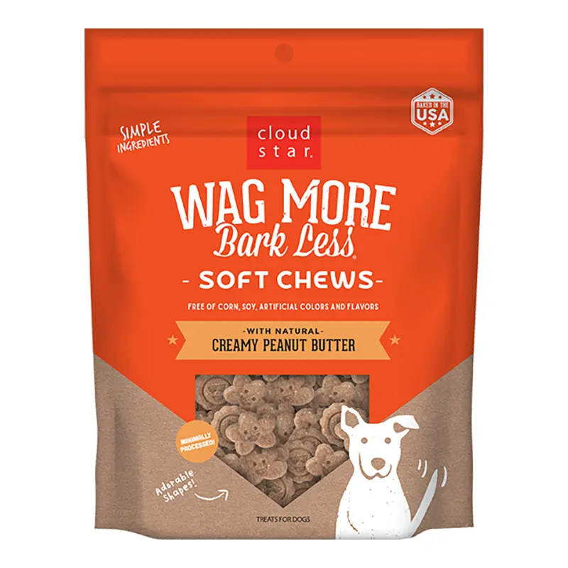 Cloud Star Wag More Bark Less Grain Free Soft & Chewy: Peanut Butter - 20 oz bag 