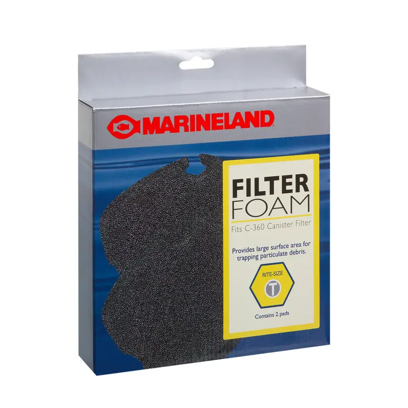 Marineland Filter Foam for Canister Filters Black Rite-Size T 2 Pack