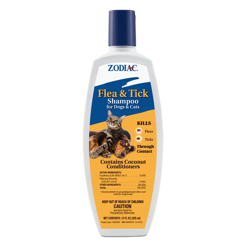 Zodiac Flea and Tick Shampoo for Dogs and Cats 12 ounces
