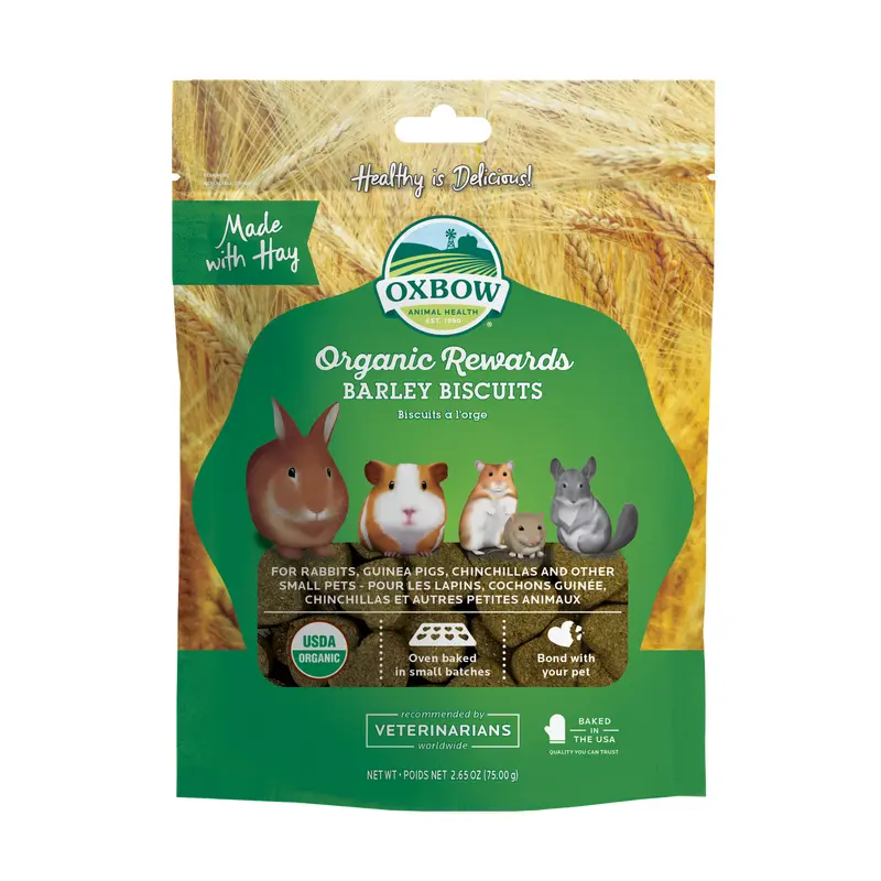 Oxbow Animal Health Organic Rewards Barley Biscuits Small Animal Treat 2.65oz