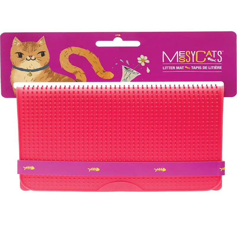 Mess Mutts Cat Litter Mat Red 