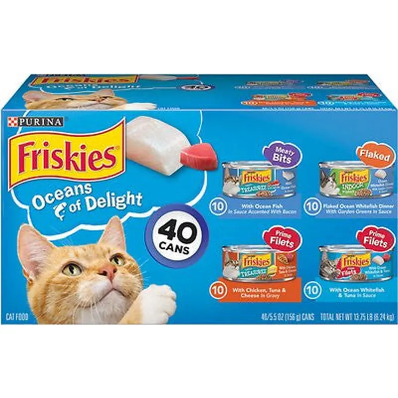 Purina Friskies Oceans of Delight Wet Cat Food Variety Pack - (40) 5.5 oz 