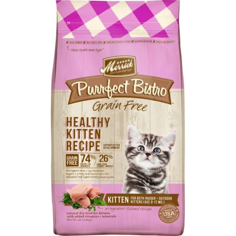 Merrick Purrfect Bistro Grain Free Healthy Growth Kitten Recipe 5/4lb 