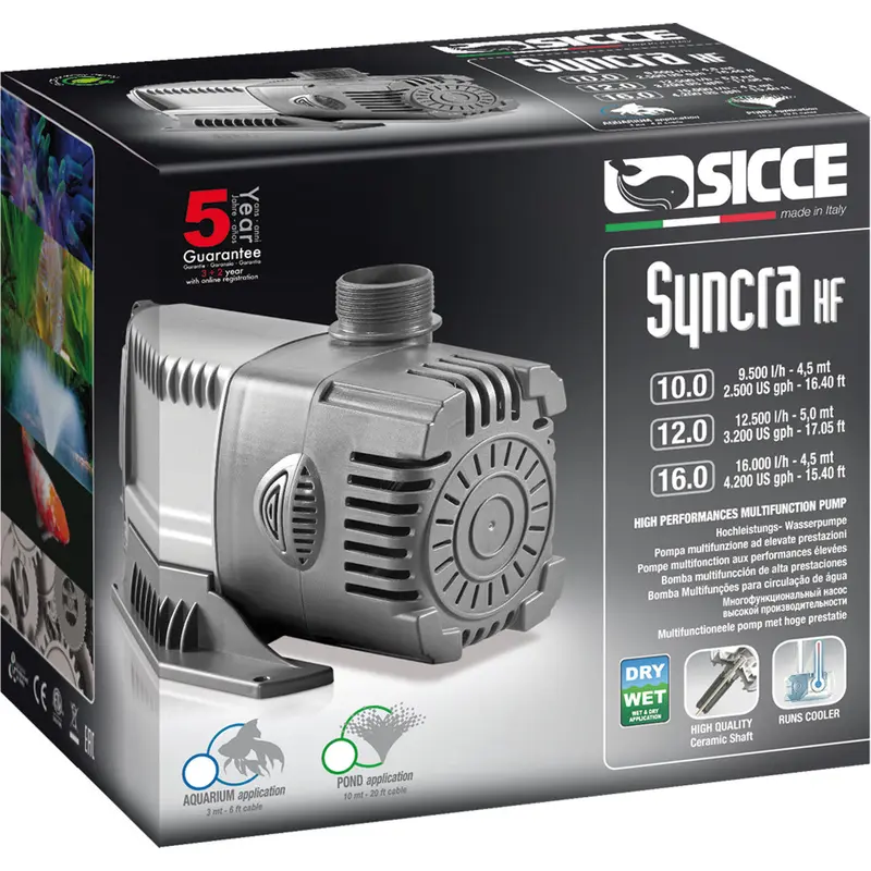 Sicce SYNCRA HF (High Flow) 12.0 Pump - 3200 GPH