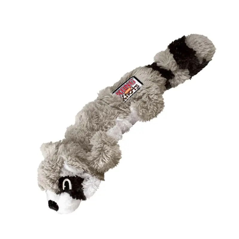 KONG Scrunch Knots Raccoon Dog Toy Gray MD/LG