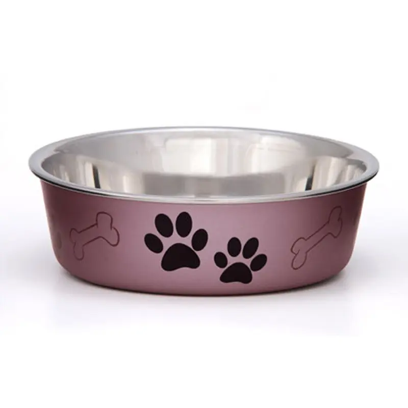 Loving Pets Metallic Dog Bowl Grape MD