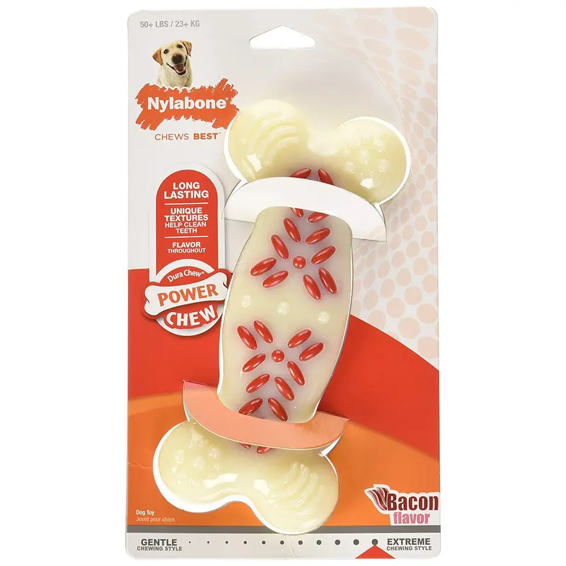Nylabone Power Chew Action Ridges Chew Toy Bacon X-Large/Souper (1 Count)