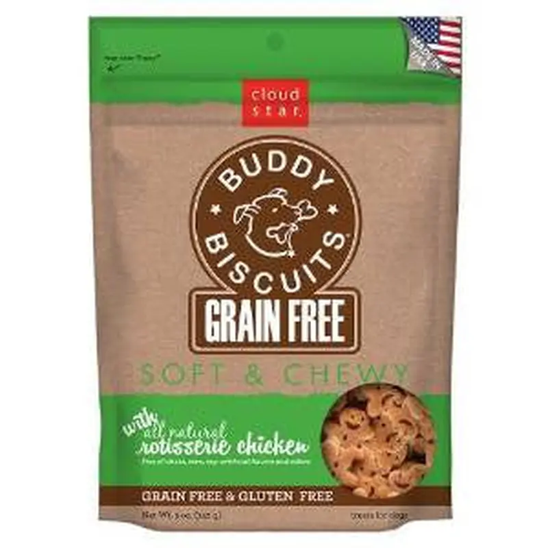 Cloud Star Grain Free Soft & Chewy Buddy Biscuits Treat Rotisserie Chicken 5oz 