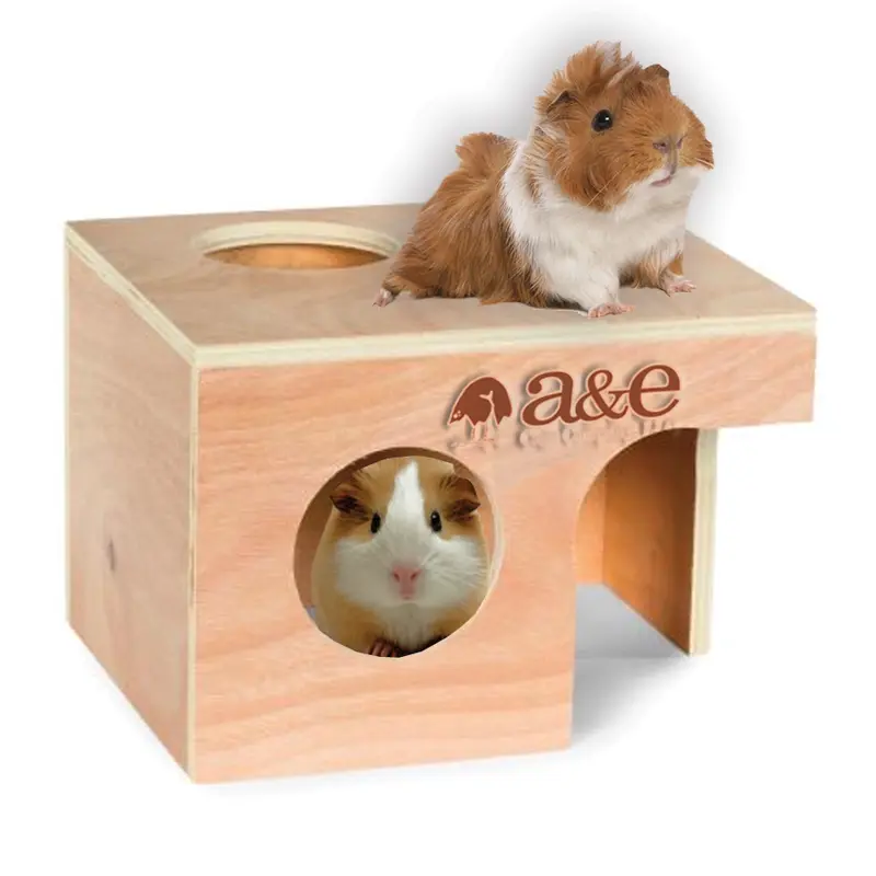 A & E Cages Small Animal Hut Guinea Pig Wood 10 inches X 8 3/8 inches X 7 inches