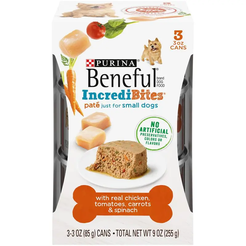 Beneful IncrediBites Pate Chicken Tomato Carrot & Spinach Small Dog 8 / 9 oz