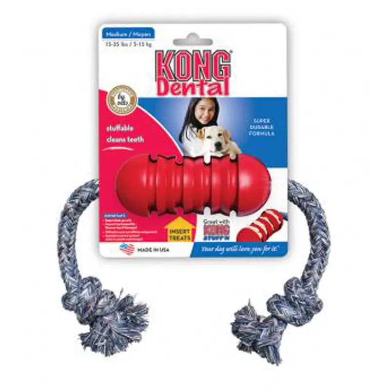 KONG Dental With Floss Rope Chew Toy SM