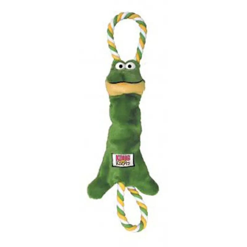 KONG Tugger Knots Frog Dog Toy Green MD/LG