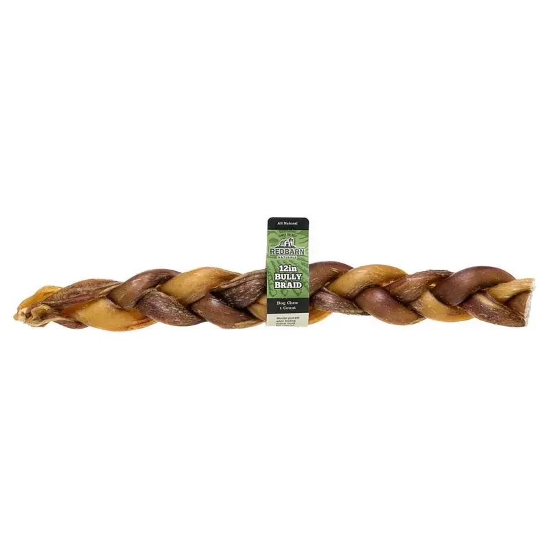 Redbarn Braided Bully Stick Dog Treat 12in