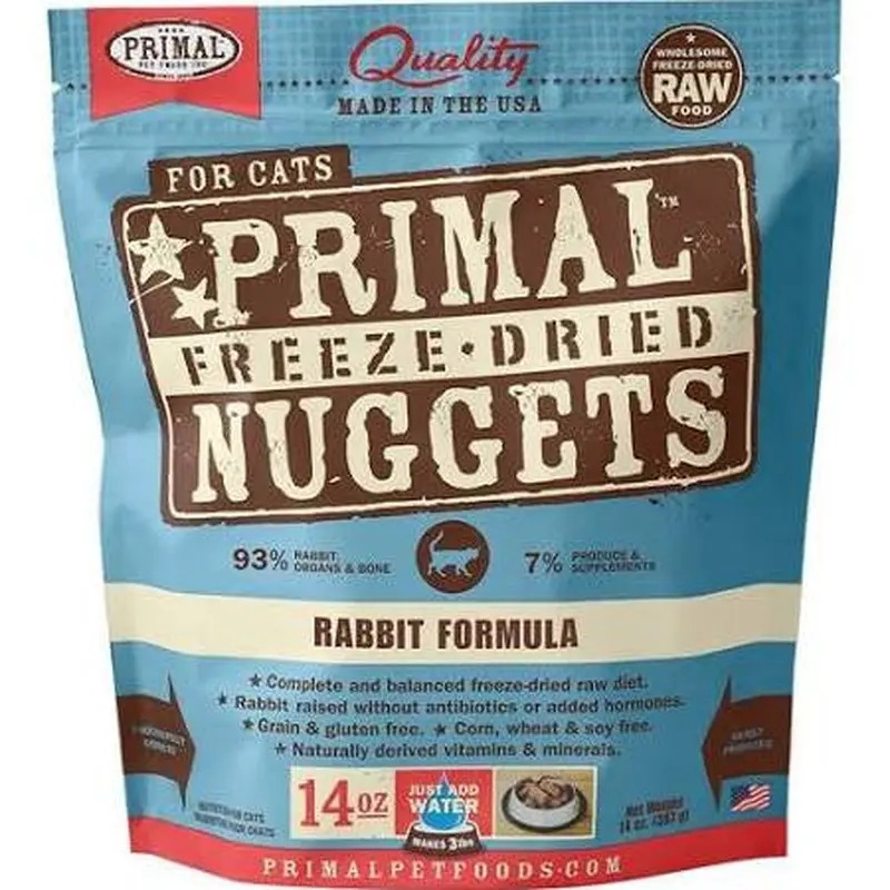 Primal Freeze Dried Nuggets Grain Free Rabbit Formula Cat Food-14-oz-
