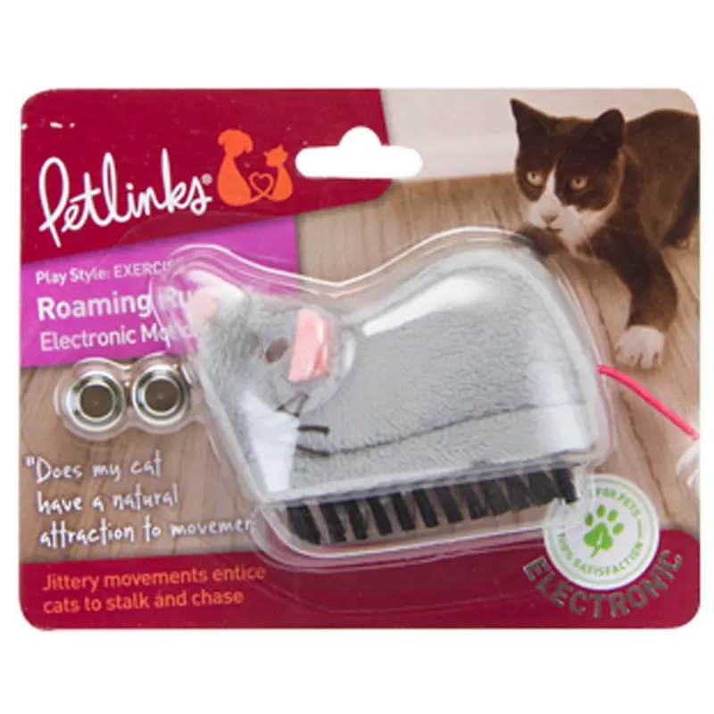 Petlinks Roaming Runner Mouse Electronic Motion Cat Toy Grey One Size