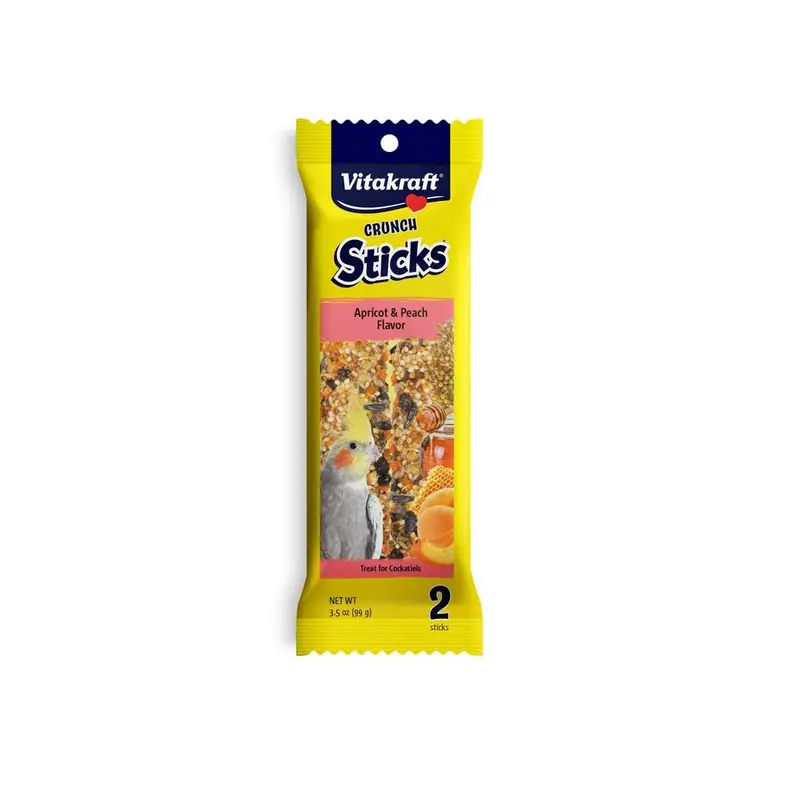 Vitakraft Crunch Sticks Apricot & Peach Flavor Cockatiel Treat 3.5 oz 2 Count