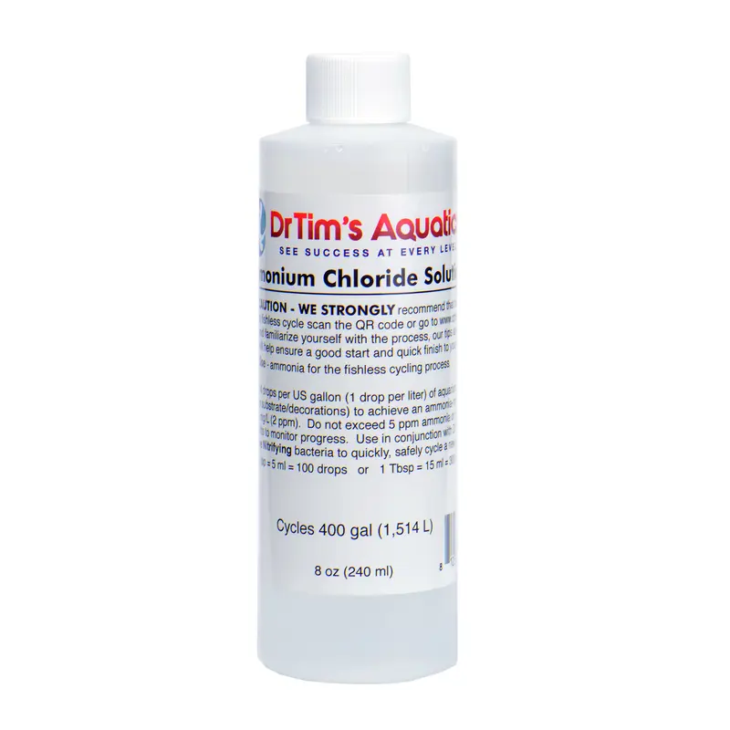 Dr. Tim's Aquatics Ammonium Chloride Solution for Fishless Cycling Fish Additive 8 oz