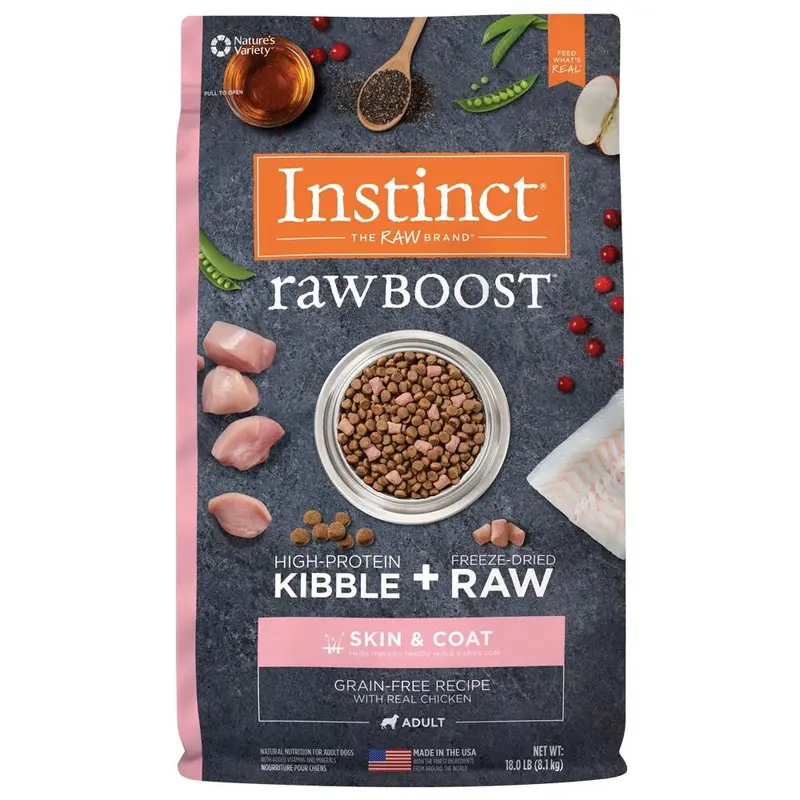 Nature's Variety Instinct Raw Boost Grain-Free Chicken Skin & Coat Dog 18lb 