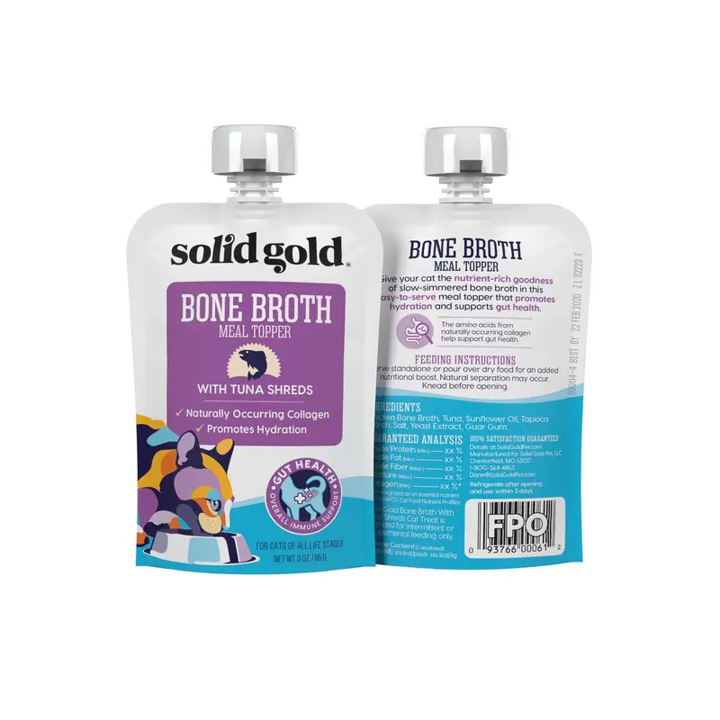 Solid Gold Bone Broth with Tuna Shreds Cat 12 / 3 oz