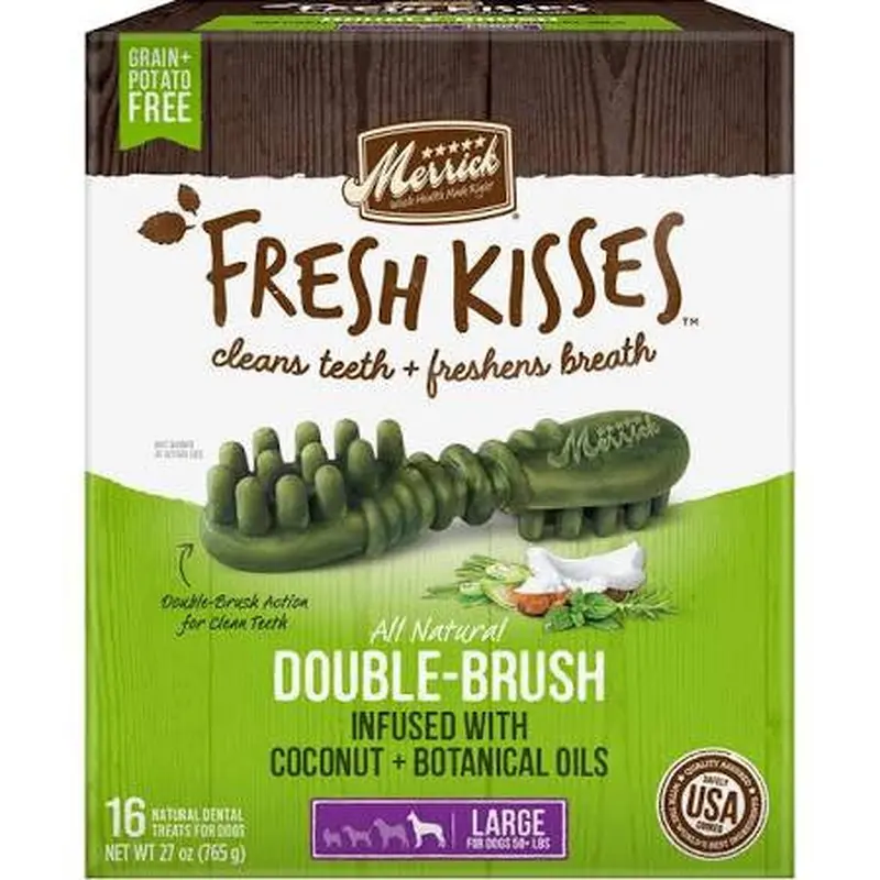 Merrick Fresh Kisses Large Coconut Oil/Botanical 16ct Box 
