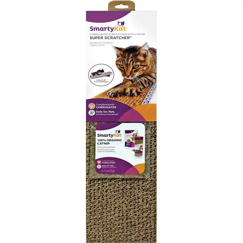 SmartyKat Super Scratcher Single Wide Corrugate with Catnip Brown