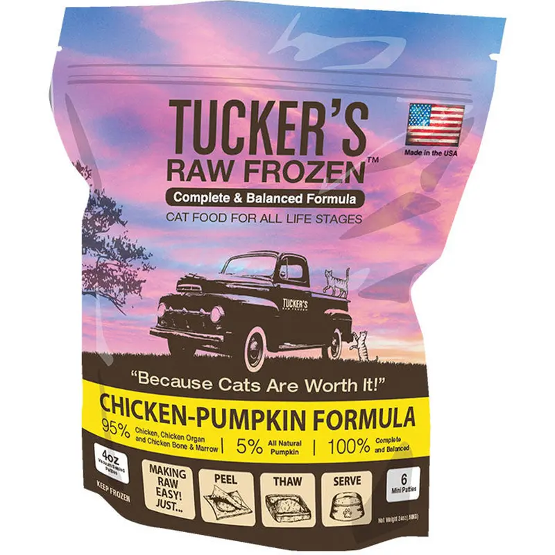 Tucker's Raw Frozen Chicken & Pumpkin Food for Cats, 24-oz