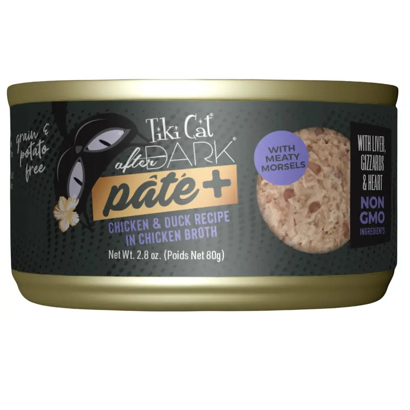 Tiki Cat After Dark Pate+ Chicken & Duck Wet Cat Food 2.8oz
