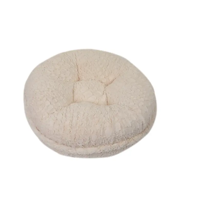 Crocodile Cream Mink Bagel Bed