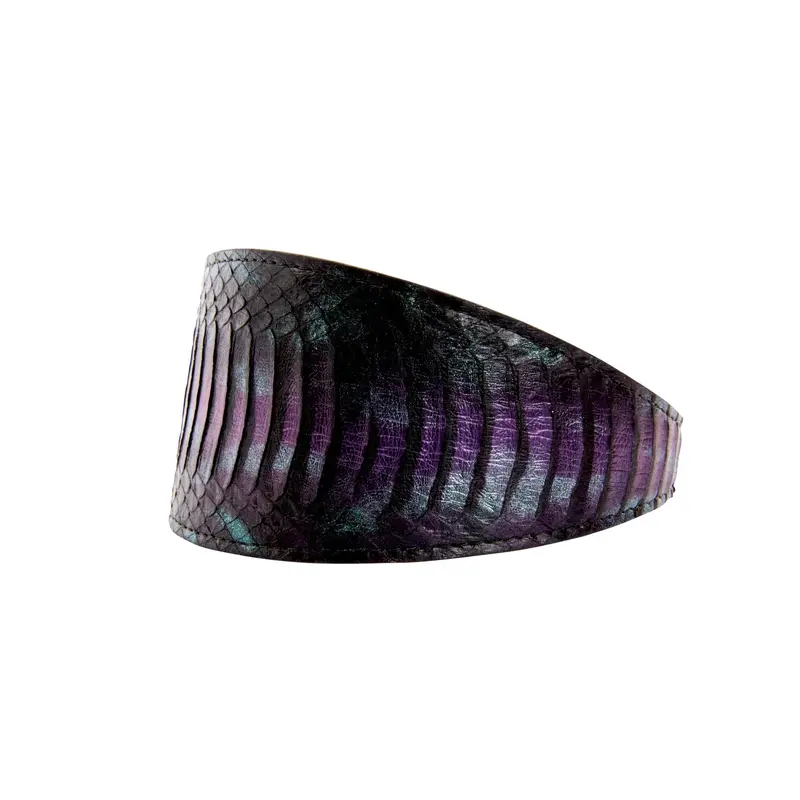 Black, Green, Purple Snake 3 Wide Style Collar