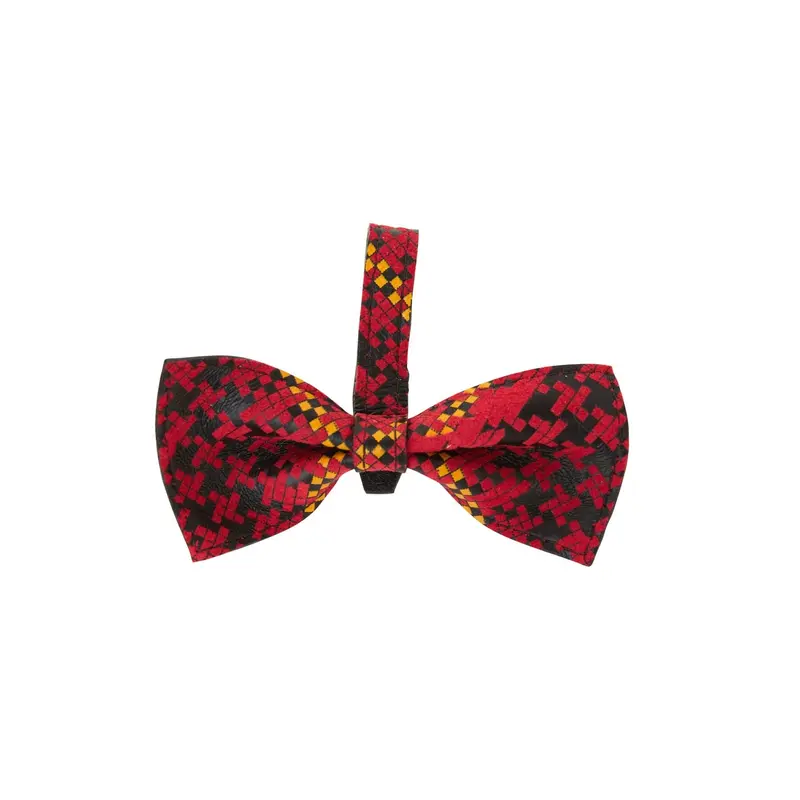 Red, Yellow & Black Plaid Bowtie