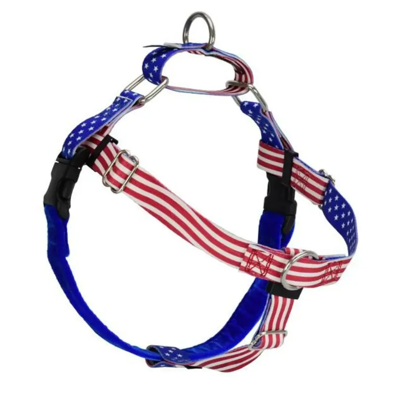 2 Hounds Design Freedom No-Pull Dog Harness - Medium 1" x 28-28" - Star Spangled