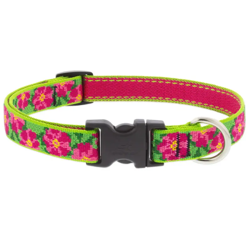 LUPINE Original Designs Dog Collar 3/4" Wide 15"-25" Neck Size Petunias