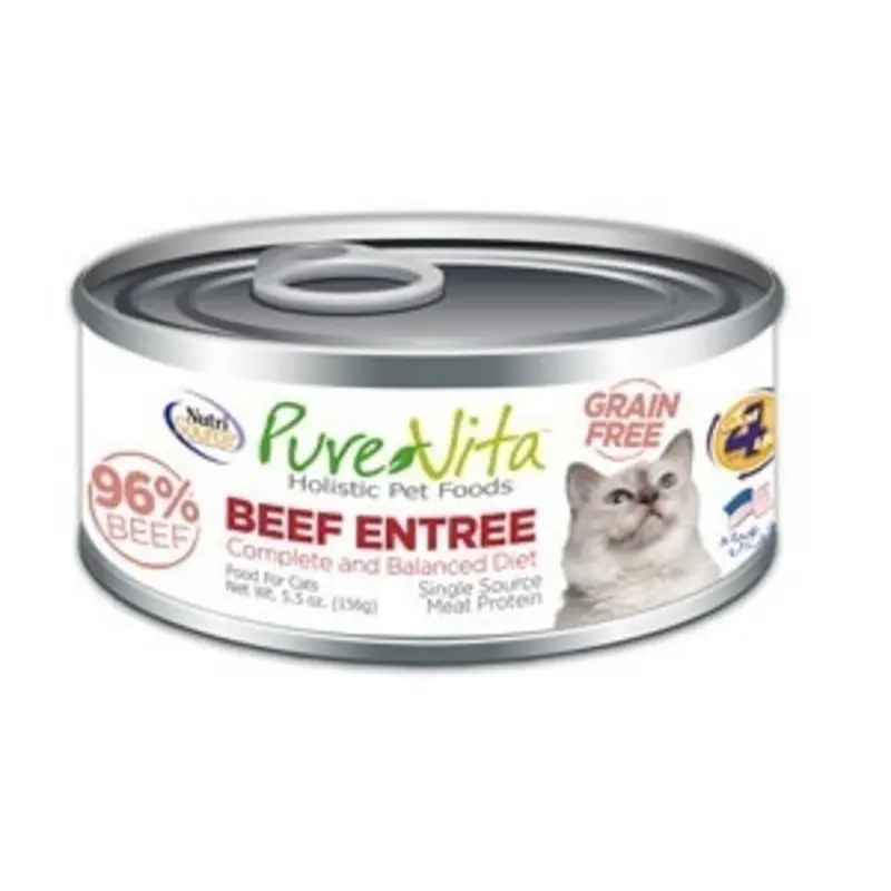 PureVita Grain Free 96% Real Beef Entree Canned Cat Food