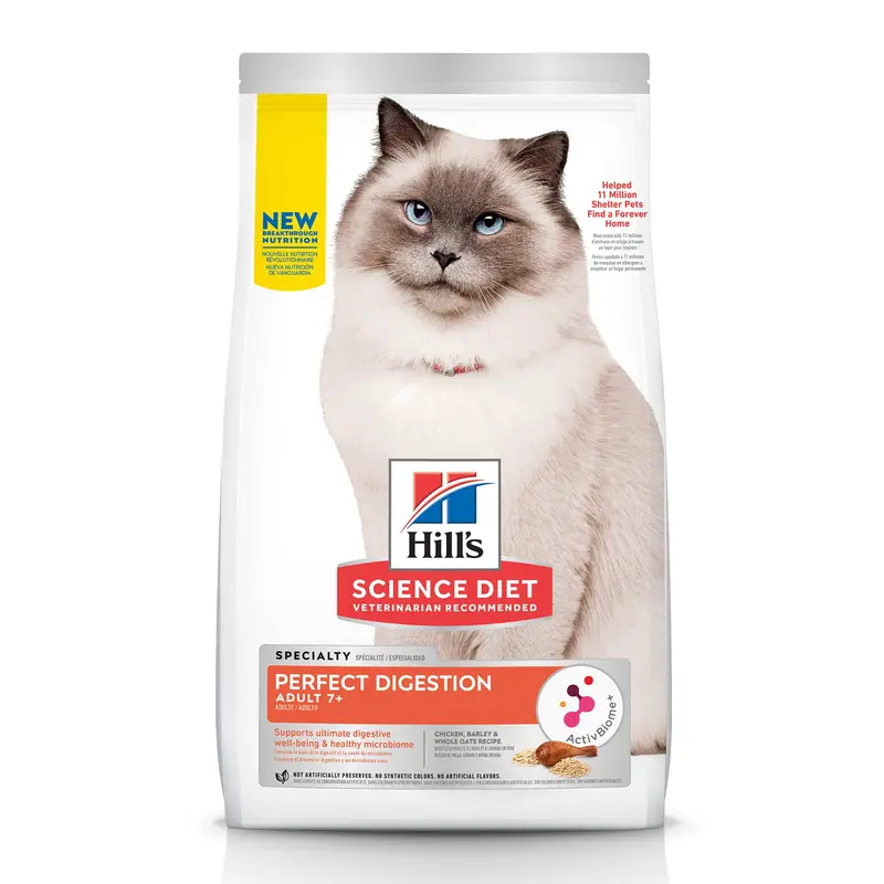 Hill's Science Diet Adult 7+ Perfect Digestion Chicken Dry Cat Food, 3.5 lbs.