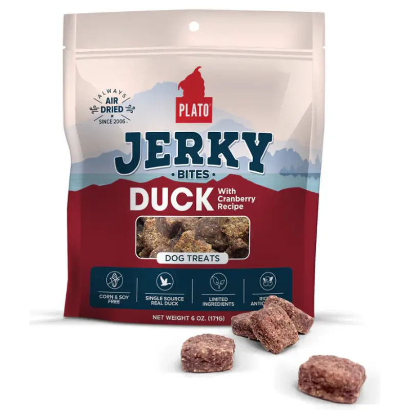 Plato Dog Treat Duck Cranberry Jerky Bites