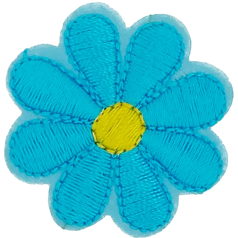Turquoise Daisy 8 Petal Flower - Patch