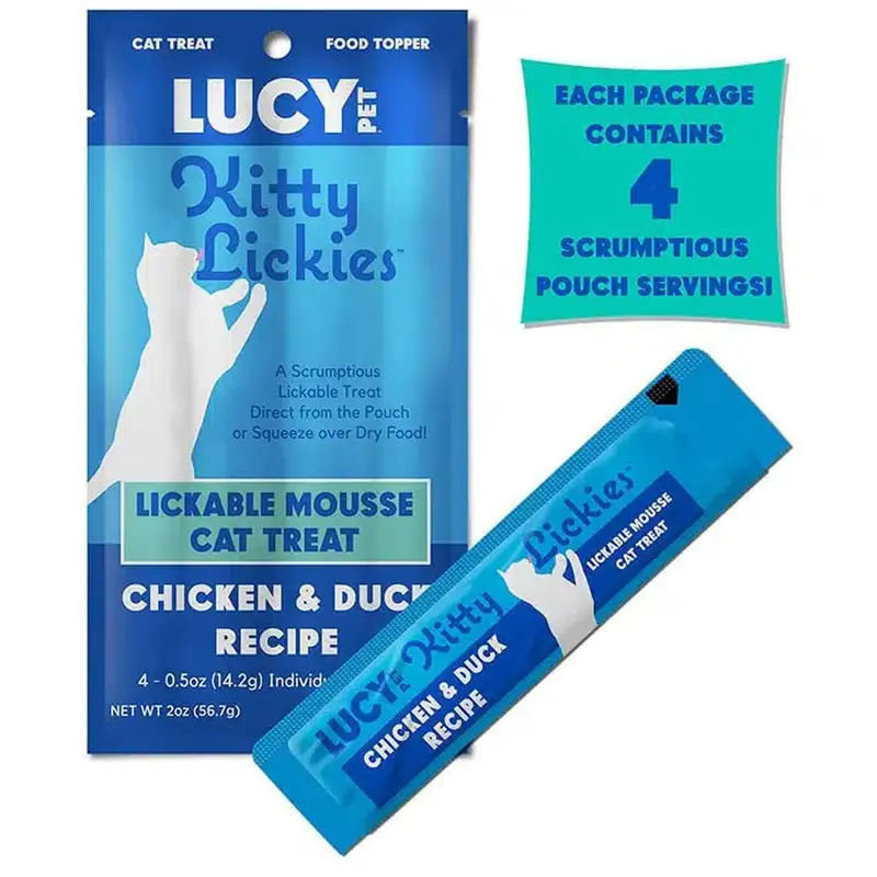 Lucy Pet Kitty Lickies Chicken & Duck Recipe Cat Treats 4Pk