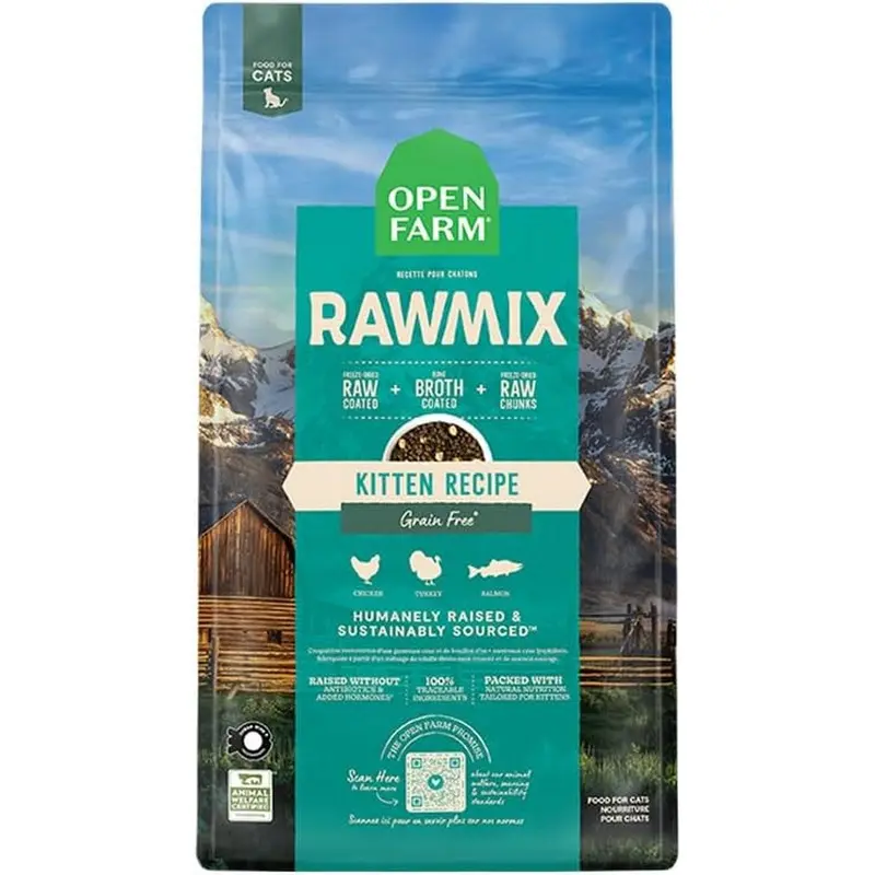 Open Farm Rawmix  Grain-Free Dry Cat Food - Kitten Formula - 8lb Bag