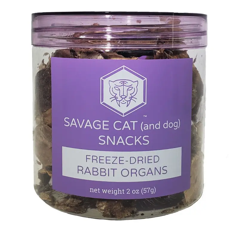 Savage Cat Freeze-Dried Rabbit Organs Cat & Dog Treats 2oz